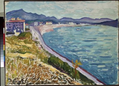 ""Saint Jean de Luz"" Pohled na baskické pobřeží v Saint-Jean-de-Luz (Pyrenees Atlantiques). Obraz Pierra-Alberta (Alberta) Marqueta (1875-1947) 1907 Olej na plátně. Muzeum Ermitáž, Petrohrad (Saint-Petersburg) od Albert Marquet