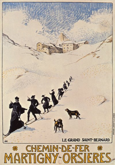 Plakát propagující francouzskou železnici z Martigny do Orsieres, 1913 od Albert Muret