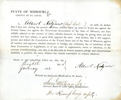Přísaha věrnosti Alberta Nelgnera z Missouri, hrabství St. Louis od Albert Nelgner
