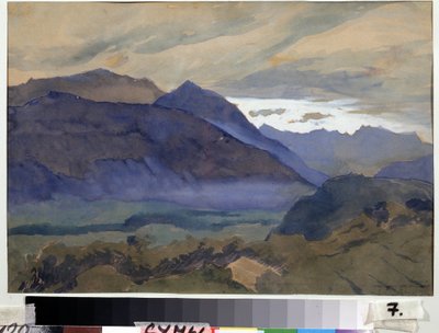 Lugano (Švýcarsko) (Lugano). Kresba Alexandra Nikolajeviče Benoise (1870-1960). Akvarel na papíře, 30,2 x 47 cm od Albert Nikolayevich Benois