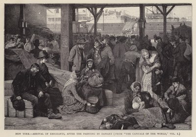 New York – Příjezd emigrantů (litho) od Albert Pierre Dawant