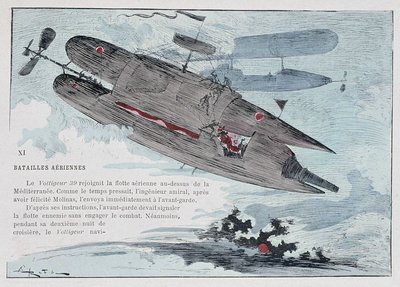 Vzducholoď: Voltigeur 39 - v „“ válce ve dvacátém století““ od Robidy od Albert Robida