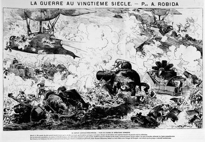 Očekávání: Bitva u Mazayamby: australsko-mozambický konflikt, válka a chemické operace – ve „Válka ve 20. století““ od A. Robidy od Albert Robida