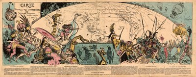 Mapa velmi mimořádných cest Saturnin Farandoul od Albert Robida