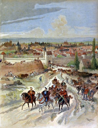 Francis I lähti Pariisista od Albert Robida