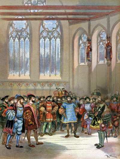 Harbinger of Charles Quint obdržel Francois I od Albert Robida