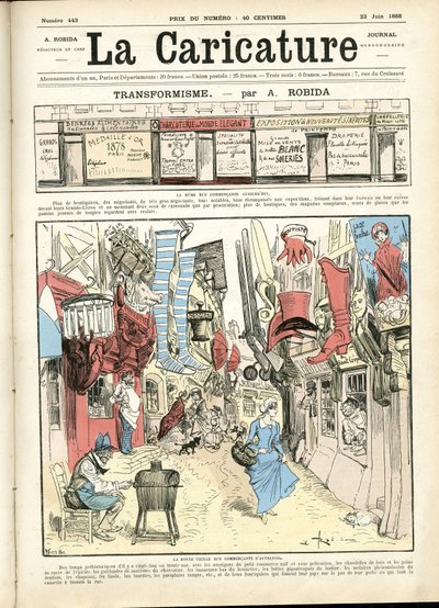 Albert Robidan (1848-1926) kuvitus La Caricaturen (1880) kanteen od Albert Robida