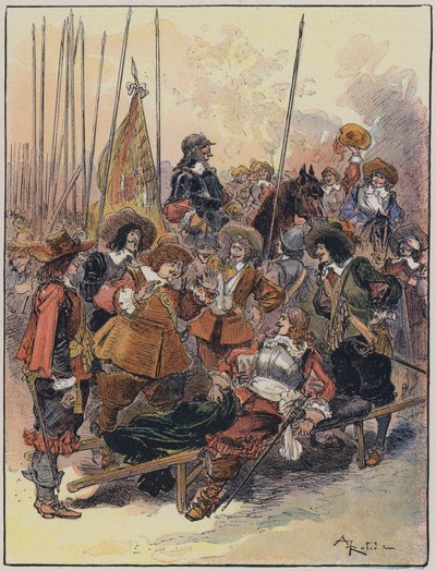 Ilustrace pro Le Capitaine Bellormeau od a ilustroval A Robida (barevně lito) od Albert Robida