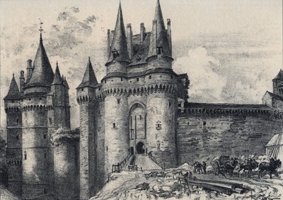 Le Chatelet a Vitre v Ille-et-Vilaine - Stará Francie - Bretaň - text, kresby a litografie, Albert Robida (1848-1926) nedatováno konec 19. stol. od Albert Robida