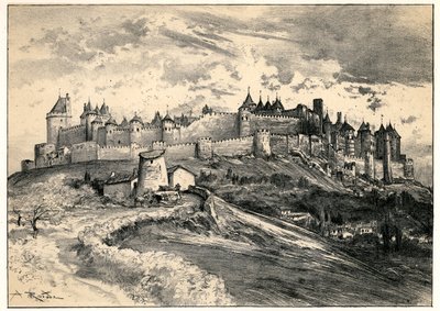 Středověké město Carcassonne od Albert Robida