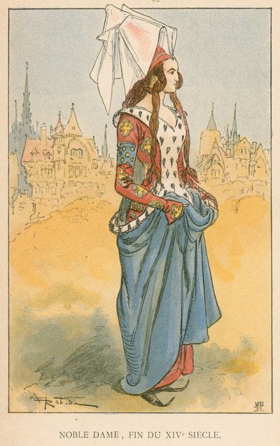 Vznešená paní, konec 14. století od Albert Robida