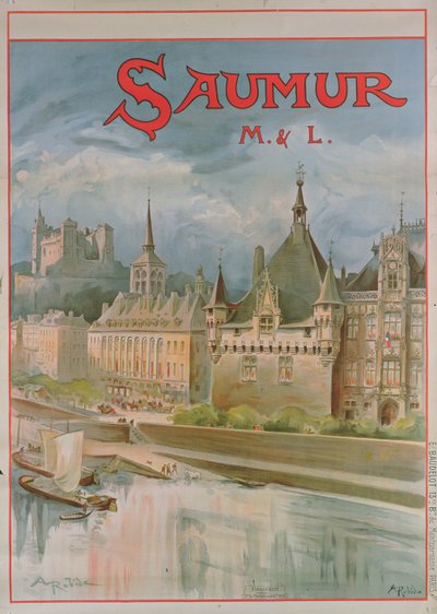 Plakát Saumur (barevný lito) od Albert Robida
