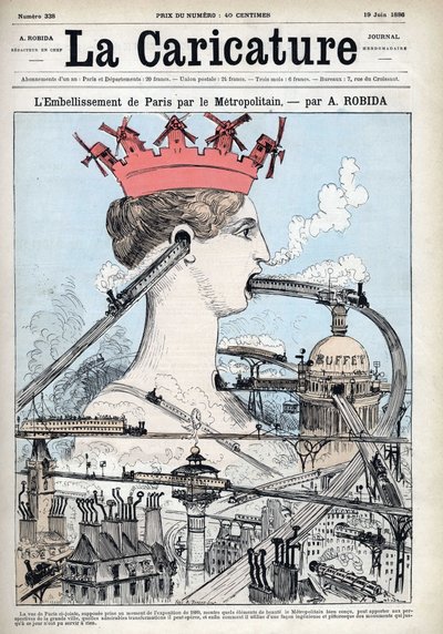 Zkrášlení Paříže metrem, ilustrace očekávání od Alberta Robidy (1848-1926), v „La Caricature““ z 19.6.1886 od Albert Robida