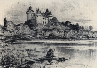 Zámek Combourg v Ille-et-Vilaine - Stará Francie - Bretaň - text, kresby a litografie, Albert Robida (1848-1926) nedatováno konec 19. stol. od Albert Robida