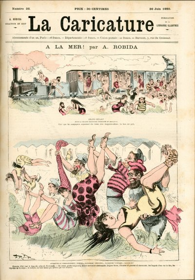 K moři! 1880 (rytina) od Albert Robida