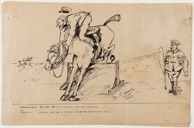 WWI karikatura, 22. září 1917 (pero a inkoust na papíře) od Albert Warbrick