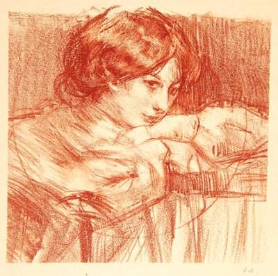 Mladá dáma opřená o zkřížené ruce, 1902 od Albert de Belleroche