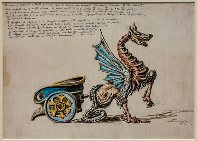 II. dějství, první scéna a třetí dějství, jevištní zařízení: Armidův vůz pro Armidu od G. Rossiniho. od Alberto  Savinio