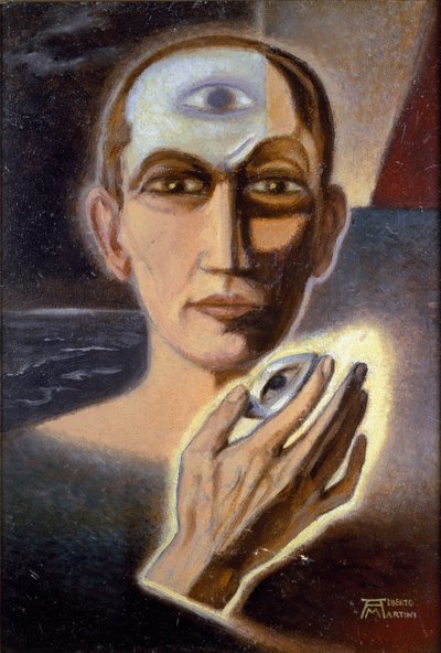 Oko a lidský duch (olej na plátně) od Alberto Martini