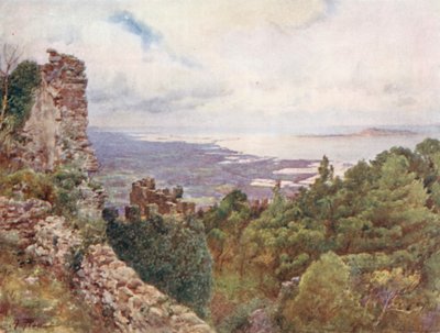Pobřeží poblíž Trapani a ostrov Aigousa, scéna římského námořního vítězství, 242 př. od Alberto Pisa