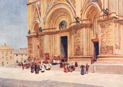 Duomo, Orvieto (barevná litografie) od Alberto Pisa