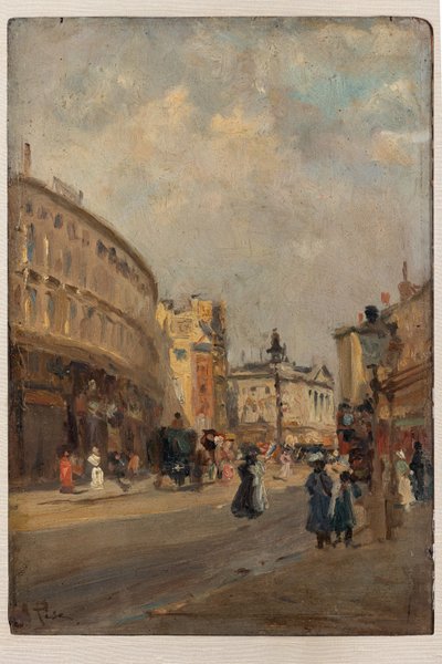 Regent Street (olej na desce) od Alberto Pisa