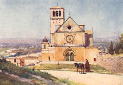 S Francesco, Assisi (barevná litografie) od Alberto Pisa