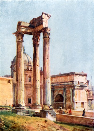 Vespasiánův chrám z Portico of the Dii Consentes od Alberto Pisa