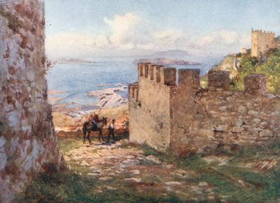 Trapani a Aigadské ostrovy z hradu Monte San Giuliano od Alberto Pisa