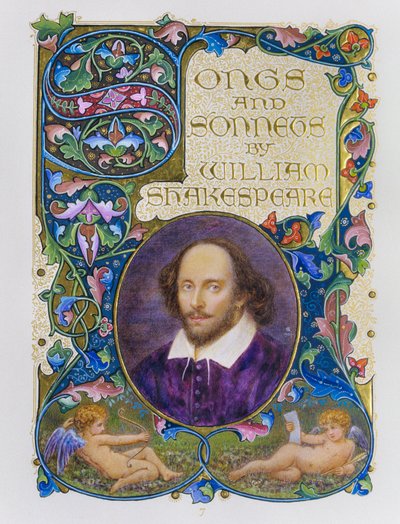 Frontispis knihy s barevným portrétem Williama Shakespeara od Alberta Sangorského od Alberto Sangorski