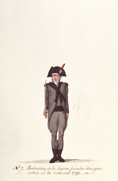 Pontoneer francouzské cizinecké legie, z Coppetiers, 23. listopadu 1792 od Albertus Gregorius