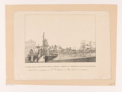 Vstup princezny Marianne a jejího manžela prince Alberta do Utrechtu, 1830 Slavnostní vstup H.H.K.K.H.H. Princ a princ Albert Pruský v Utrechtu 2. října 1830 (titul na předmětu) od Albertus Verhoesen