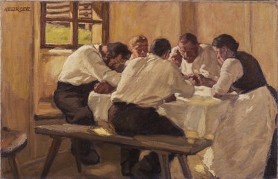 Oběd polévka, verze II, 1910 od Albin Egger Lienz