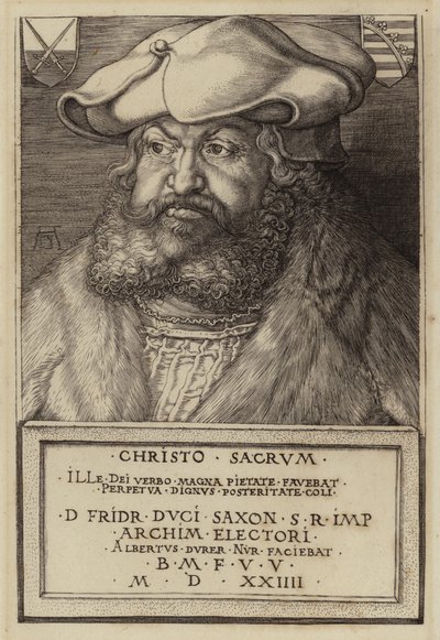 Frederick Moudrý, saský kurfiřt (rytina) od Albrecht (after) Durer or Duerer