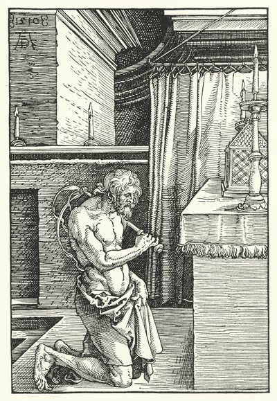Král David činí pokání (rytina) od Albrecht (after) Durer or Duerer