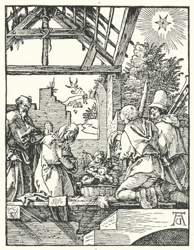 Klanění pastýřů (rytina) od Albrecht (after) Durer or Duerer
