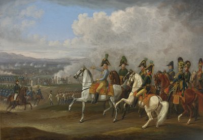Generál von Bellegarde a jeho důstojníci v bitvě od Albrecht Adam