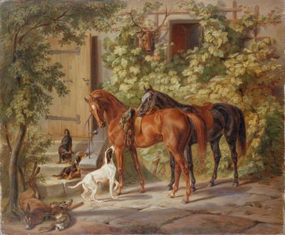 Koně na verandě, 1843. od Albrecht Adam