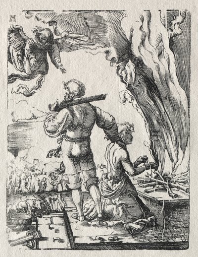 Abrahamova oběť od Albrecht Altdorfer