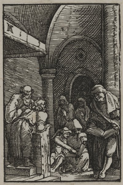 Kristus mezi lékaři, kolem 1515 (dřevořez) od Albrecht Altdorfer