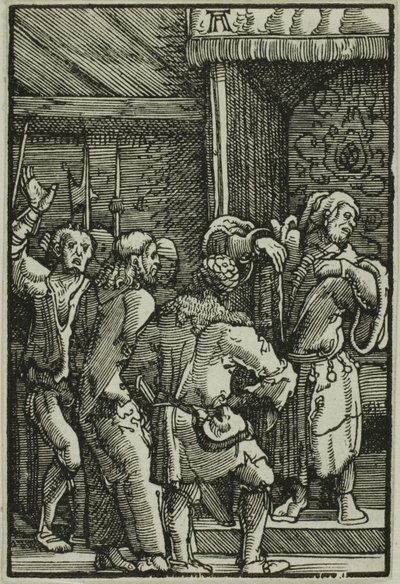 Kristus před Kaifášem, z Pádu a vykoupení člověka od Albrecht Altdorfer