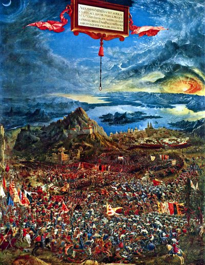 Německy: Historienzyklus: Alexanderschlacht (Schlacht bei Issus) The Battle of Alexander at Issus (Alexandrova bitva u Issu) od Albrecht Altdorfer