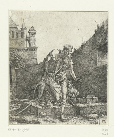 Svatý Jeroným na nádvoří kostela od Albrecht Altdorfer
