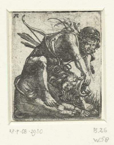Herkules zabije nemejského lva od Albrecht Altdorfer