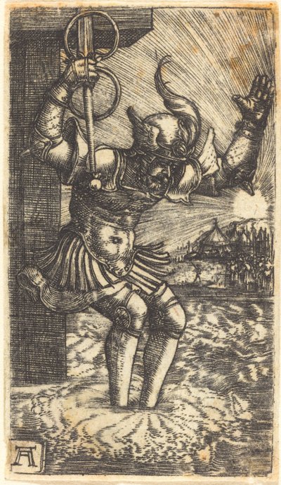 Horatius Cocles skočí do řeky Tibery od Albrecht Altdorfer