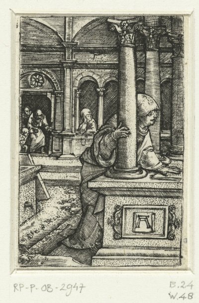Marie hledá svého syna v synagoze od Albrecht Altdorfer