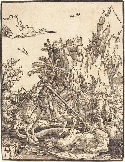 Svatý Jiří zabíjející draka od Albrecht Altdorfer