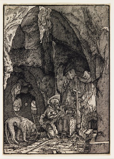 Svatý Jeroným v jeskyni od Albrecht Altdorfer