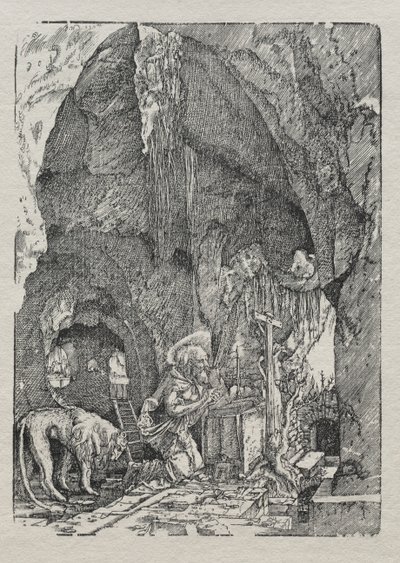 Svatý Jeroným v jeskyni od Albrecht Altdorfer