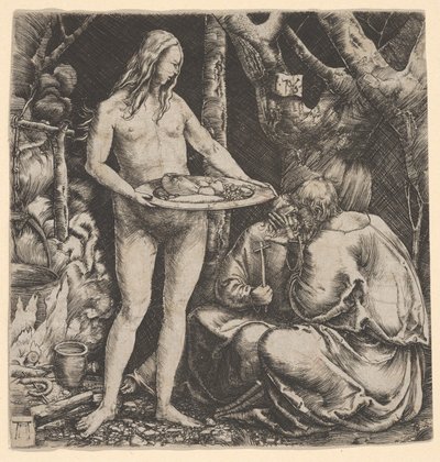 Pokušení dvou poustevníků od Albrecht Altdorfer